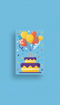 Birthday Invitation Illustrated with Vibrant Art